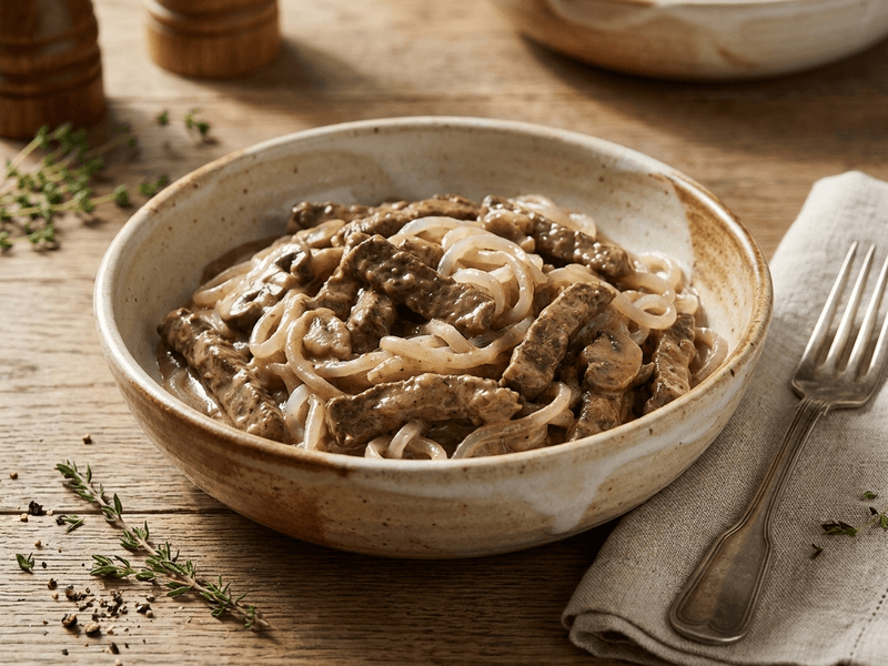 Beef Stroganoff with Konjac Preptide meal