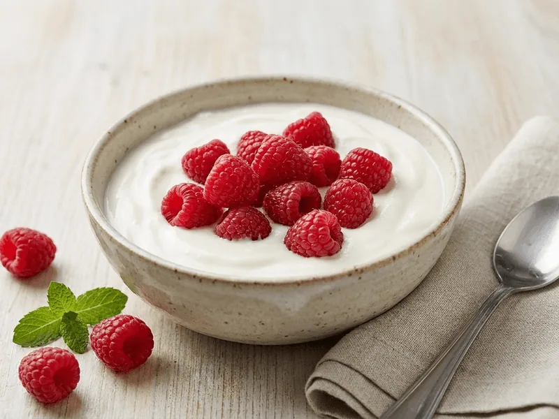 High Protein Yoghurt with Raspberries